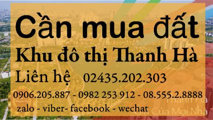 Cần mua đất khu đô thị Thanh Hà 