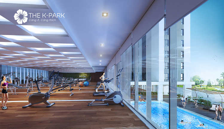 Phối cảnh phòng gym chung cư The K Park Văn Phú