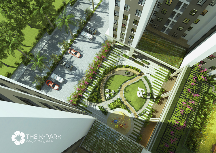 Phối cảnh sân vườn chung cư The K Park Văn Phú