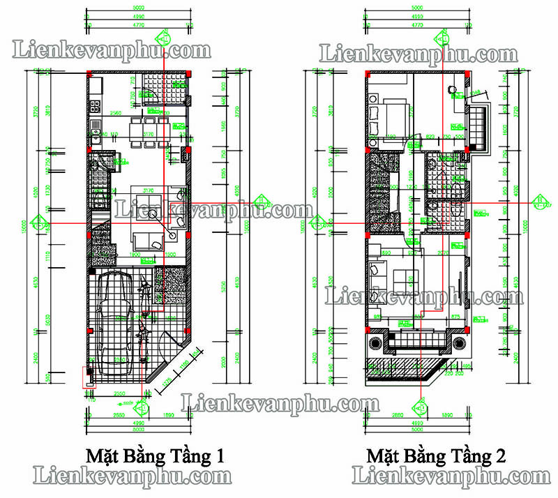 thiết kế liền kề V5 V6 căn góc 73 m2
