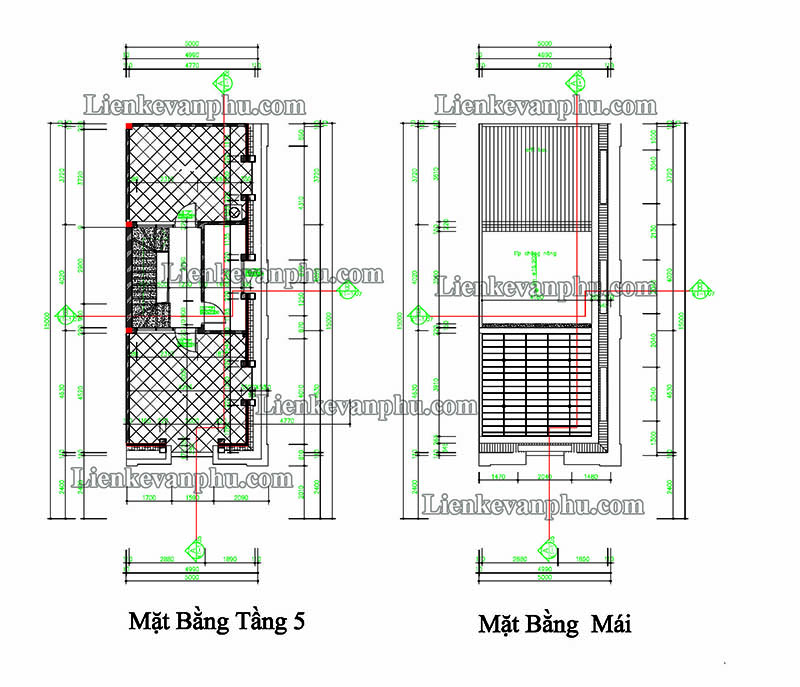 thiết kế liền kề V5 V6 căn góc 73 m2