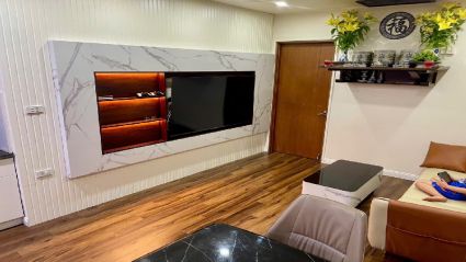 Bán Chung cư Victoria Văn Phú V1 diện tích 59,73m2 căn 2 phòng ngủ 1 vệ sinh ban công Tây Bắc full nội thất thiết kế hiện đại #H5134.394