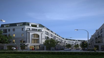 Thiết kế căn góc 4 tầng liền kề V5 V6 Văn Phú "nhà phố thương mại The Victoria Văn Phú" diện tích 73 m2