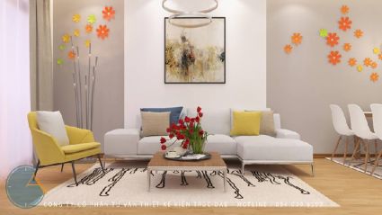 Thiết kế nội thất căn hộ 97 m2 chung cư Văn Phú Victoria Mẫu 01